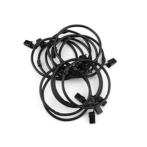3-Inch Openable Metal Curtain Rings with Clips, 12 Pack, Black