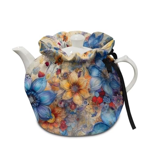 Floral Insulated Teapot Cover, Cotton Tea Cosy for Kitchen Kettle