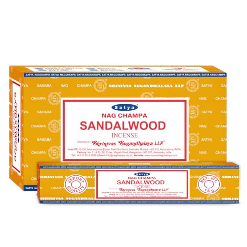 Sandalwood Incense Sticks - 12 Box Value Pack - Hand-Rolled Aroma
