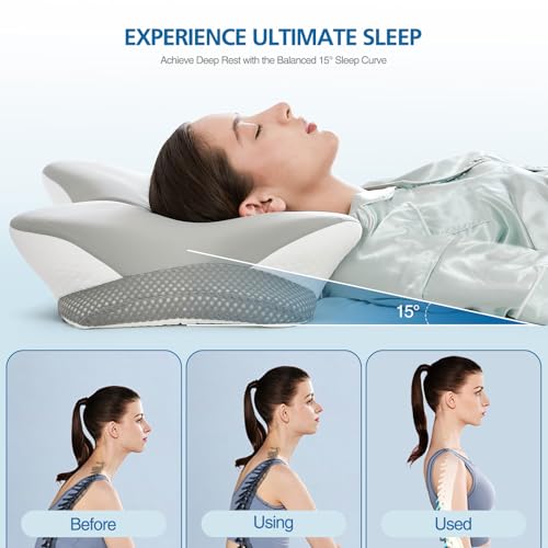 Ergonomic Memory Foam Cervical Pillow - Dual Heights for Neck Pain Relief