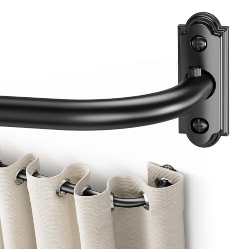 Adjustable Heavy Duty Blackout Curtain Rod, 32-86 Inch Wrap-Around Metal Rod