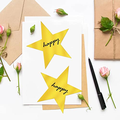 40 Pcs Metallic Gold Star Paper Cutouts for Party and Classroom Decor