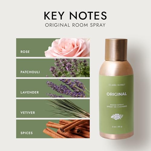 Claire Burke Original Scent Room Spray 3 oz - Long-Lasting Linen & Air Freshener
