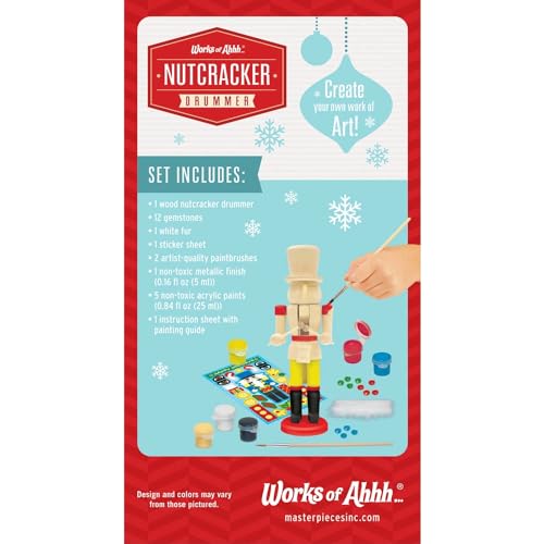 Nutcracker Drummer Wood Craft & Paint Kit - 9 Inch DIY Holiday Set