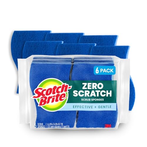 Scotch-Brite Zero Scratch Scrub Sponge, 6 Pack