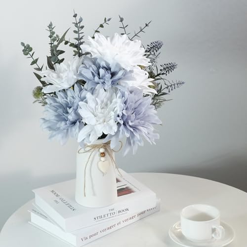 6-Inch White Ceramic Vase with Jute Rope & Heart Charm for Boho Decor