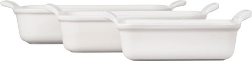 Le Creuset Stoneware Heritage Set - 3 Rectangular Baking Dishes in Classic White