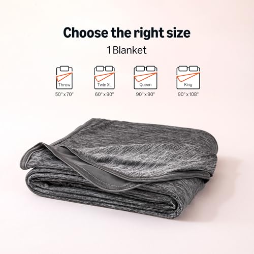 Cooling Blanket for Hot Sleepers - Twin XL Reversible Throw, Dark Gray