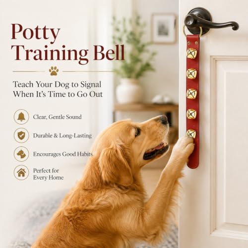 Bevin Bells Brown Nickel Genuine US-Sourced Leather Sleigh Bell Strap, 5 x 1.5in Brass Bells Door Hanger