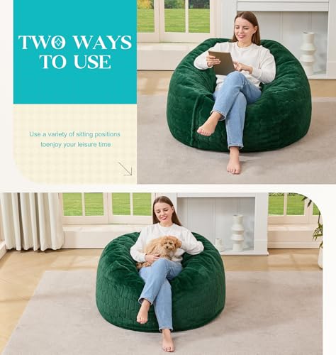 3FT Memory Foam Bean Bag Chair - Large Plush Lounger for Adults