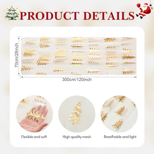 Artscope 6-Pack Gold Gauze Christmas Tree Table Runners 28x120 Inches - Beige