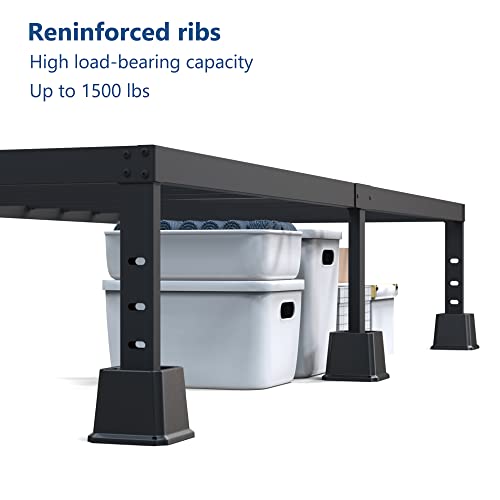 3-Inch Heavy Duty Bed Risers - Set of 8, Durable Plastic, 1500 lbs Capacity
