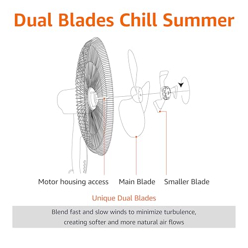 Amazon Basics 16-Inch Pedestal Fan with Remote and Adjustable Height