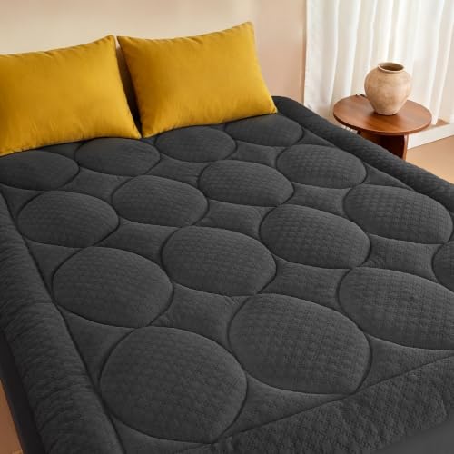 Cooling Bamboo Viscose Queen Mattress Pad Cover - Soft & Breathable
