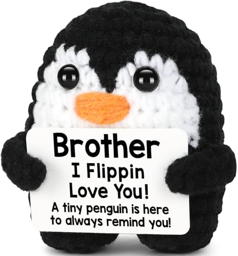 CryCarrot Brother Mini Crochet Penguin Gift - Handmade Pocket Penguin (Brother)
