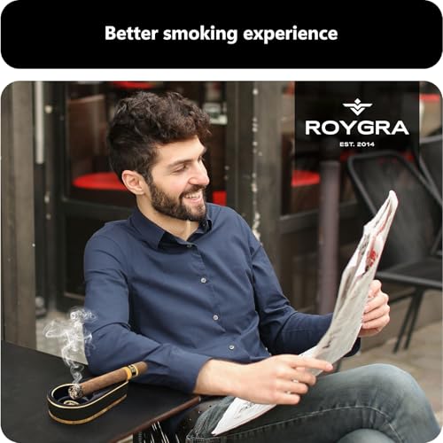 Ceramic Cigar Ashtray for Patio and Home - Heat-Resistant Single Slot