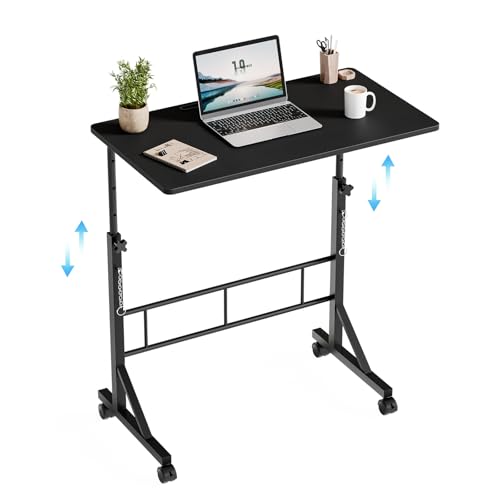 31.5" Adjustable Height Walking Pad Desk - Mobile Rolling Laptop Stand