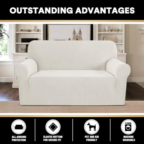 Stretch Loveseat Sofa Cover - Washable Slipcover for Pets