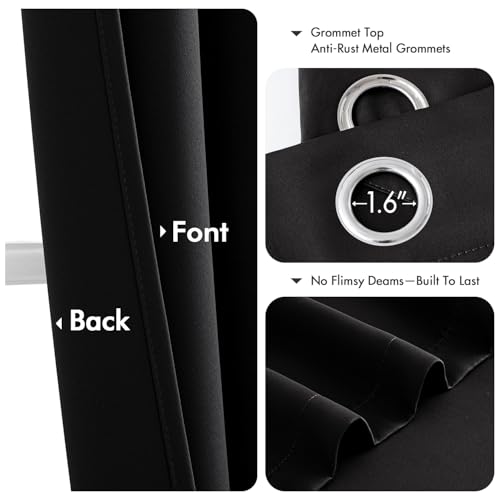 MIULEE Blackout Curtains 40x63 Inch Thermal Insulated Drapes 2 Panels