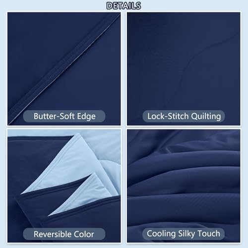 Cooling Comforter King Size - Lightweight & Reversible Blanket for Hot Sleepers