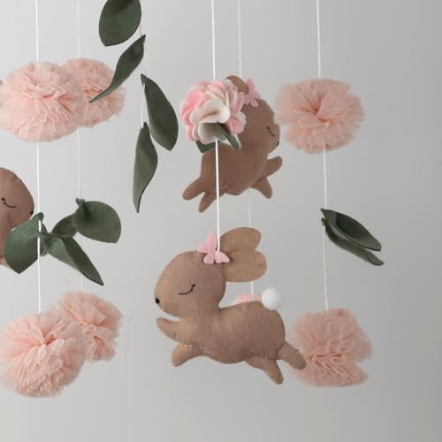 Handcrafted Bunny Hanging Mobile for Nursery and Kids Room Decor