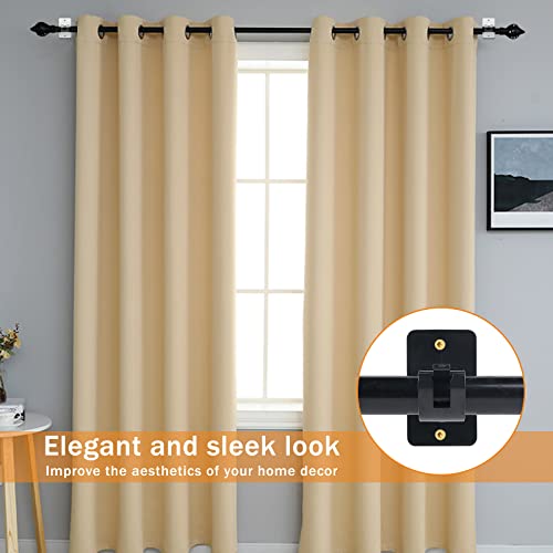 4Pcs Self-Adhesive Curtain Rod Holders, No-Drill Wall Brackets for Rods