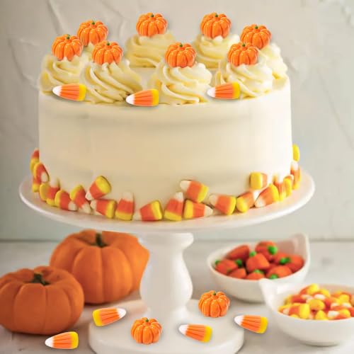 70-Piece Mini Resin Pumpkin and Candy Corn Halloween Table Scatter Decor