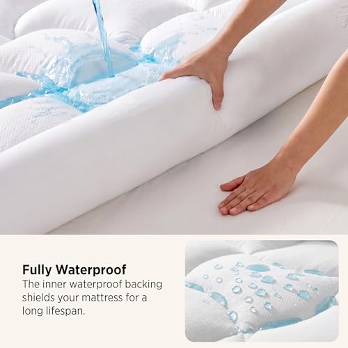 Twin XL Mattress Topper - Waterproof Pillow Top Bed Pad
