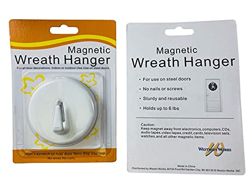 Heavy Duty Magnetic Wreath Hanger Hooks for Front Doors - Set of 2