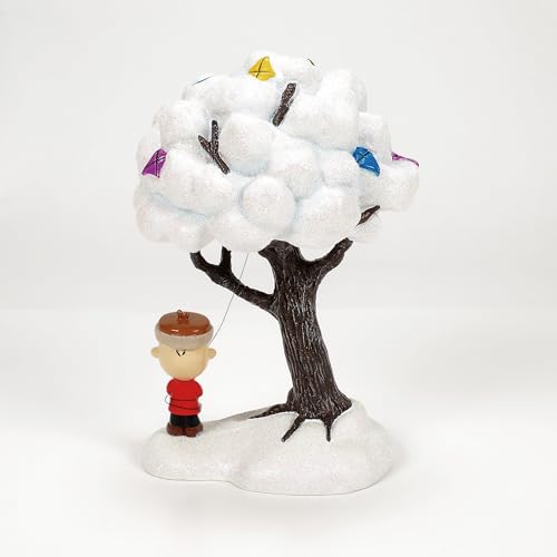 Department 56 Peanuts Charlie Brown Kite Eating Tree Figurine, 6.9 In