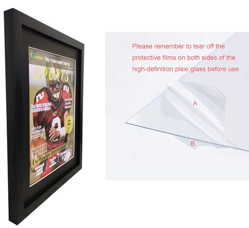 4-Pack Sports Magazine Display Frames with Double Mats, 8.5x11.25