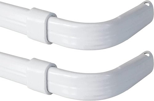 Blu-Pier Tech Heavy Duty Curtain Rod - Adjustable 28 to 48-Inch Width | Includes Hardware, White (Pack of 2)