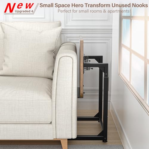 Adjustable C-Shaped TV Tray Table Set of 2 - Tilting Sofa Side Desk
