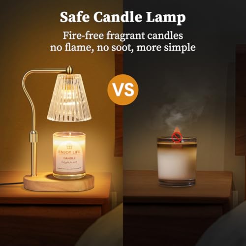 Dimmable Candle Warmer Lamp with Timer & Adjustable Height for Jar Candles