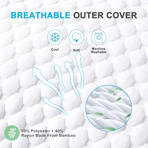 Cooling Shredded Memory Foam Bed Pillows, Queen Size, Set of 2