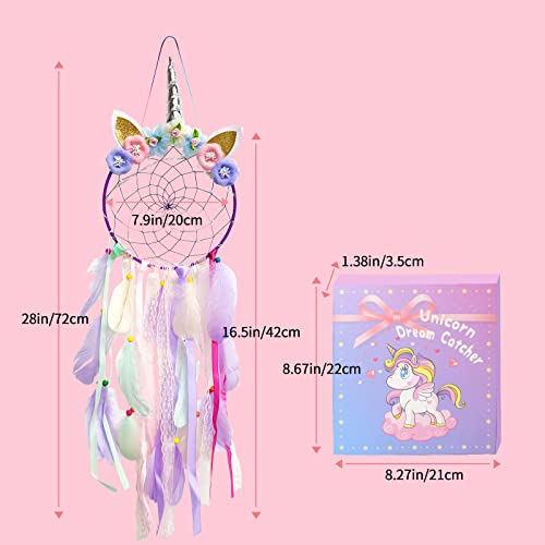 LED Lighted Unicorn Dream Catcher Wall Decor for Kids Bedroom