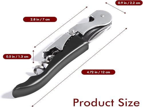 Kit-Home Black 4-Pack Professional Waiter Corkscrew Wine Opener Set with Heavy Duty Hinges