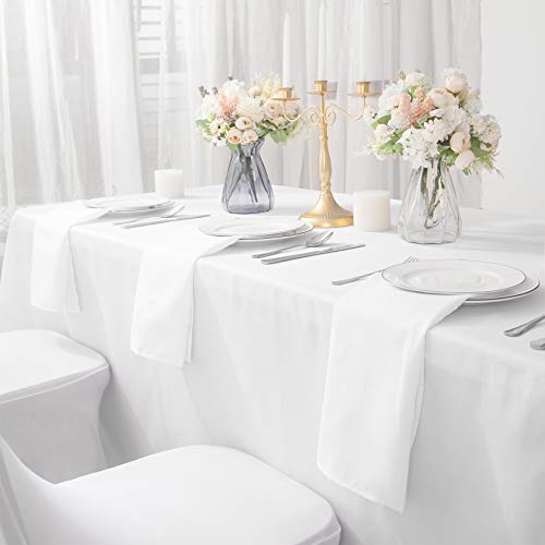 50-Pack 17x17 Inch White Polyester Cloth Napkins - Washable Dinner Napkins