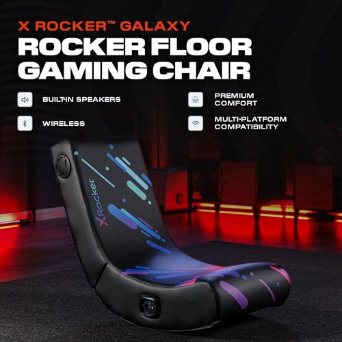 Floor Rocker Gaming Chair with Built-in Audio and Foldable Design