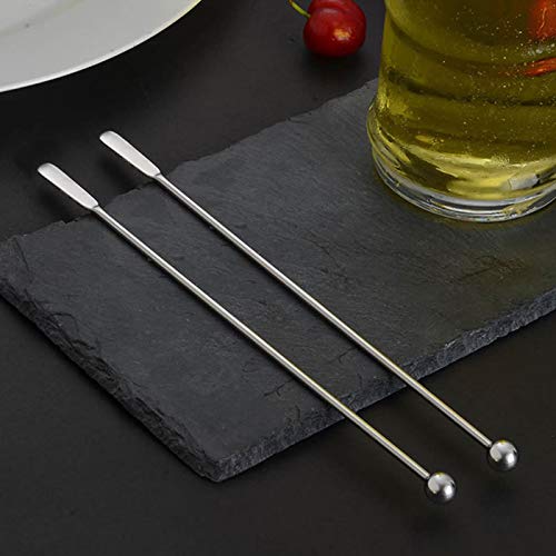 Silver 20 pcs Stainless Steel Coffee & Cocktail Stir Sticks 7.4" Reusable Barware