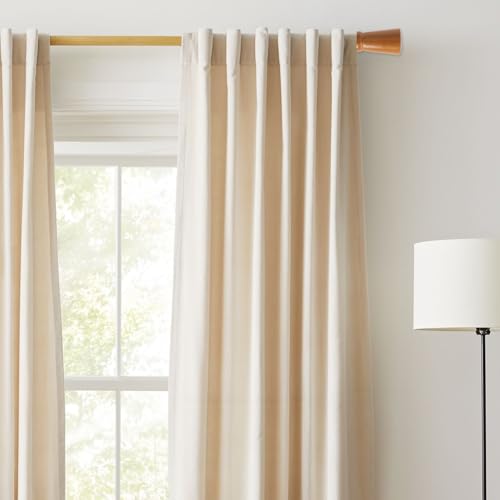2-Piece Dark Brown Wooden Curtain Rod Finials, Decorative Screw-On End Caps