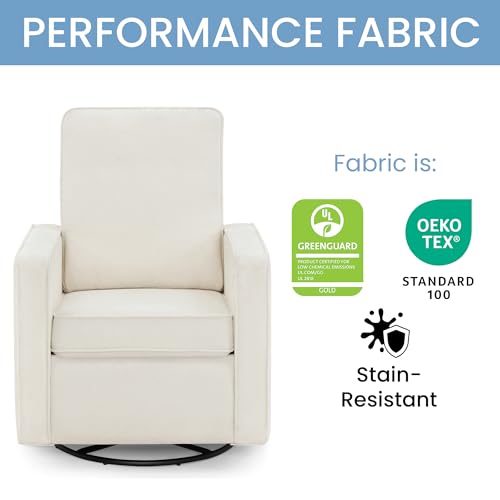 Nursery Swivel Glider Chair - 360-Degree Motion, Stain-Resistant Boucle