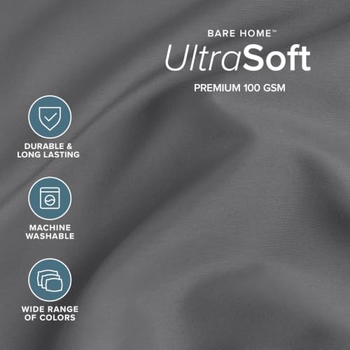 Bare Home Queen Sheet Set - 1800 Ultra-Soft Grey Bed Sheets with Deep Pockets