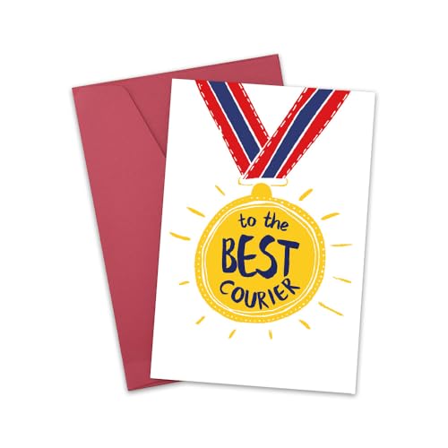 Courier Birthday Christmas Gift Card for Postman Mail Carrier Delivery Driver - Inspirational Encouragement Card with Envelope - Variation: CourierCard