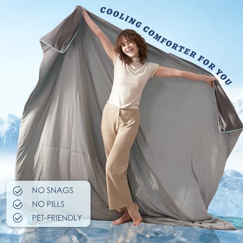 Cosybay Queen Cooling Comforter - Double-Sided Summer Blanket for Hot Sleepers