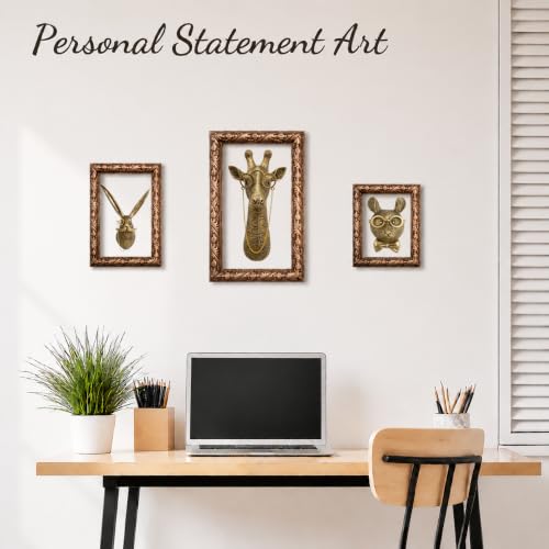 Gold Animal Head Wall Sculpture Modern Resin Wall Decor for Home Office