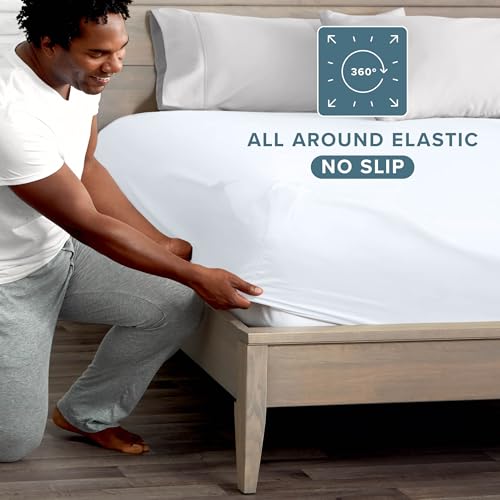 Bare Home Ultra-Soft Microfiber King Fitted Sheet - Deep Pocket, White