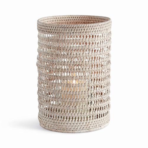 Napa Home & Garden Large White Burma Rattan Hurricane Candle Holder