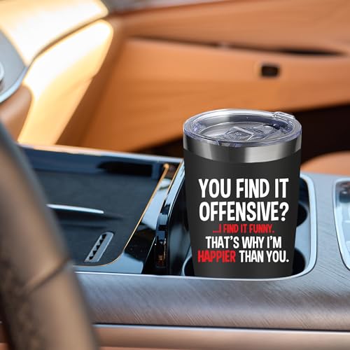 ATHAND 20oz You Find It Offensive, I Find It Funny Stainless Steel Tumbler with Lid - Black Variation