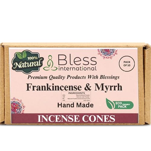 Frankincense and Myrrh Natural Incense Cones - 10 Pack